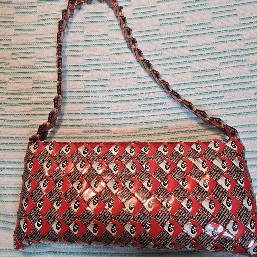 Candy Wrapper Stylish Red Patterned Women's Bag - image 3